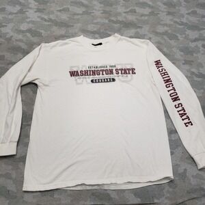 Vintage Washington State Cougars Shirt Mens White Jones‎ & Mitchell Long Sleeve